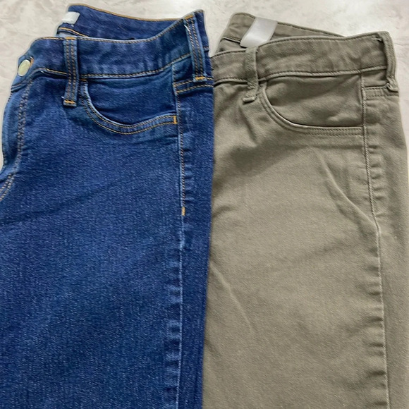 H&M skinny jeans pants size 8 blue and size 29 green (2 pair bundle) - Picture 1 of 16